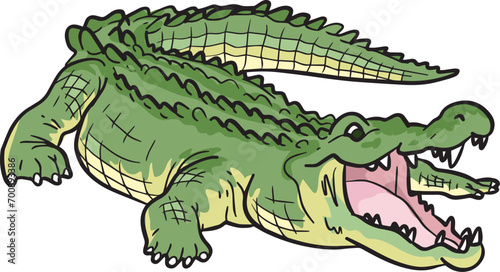 Crocodile Alligator Wild Animal Vector Illustration