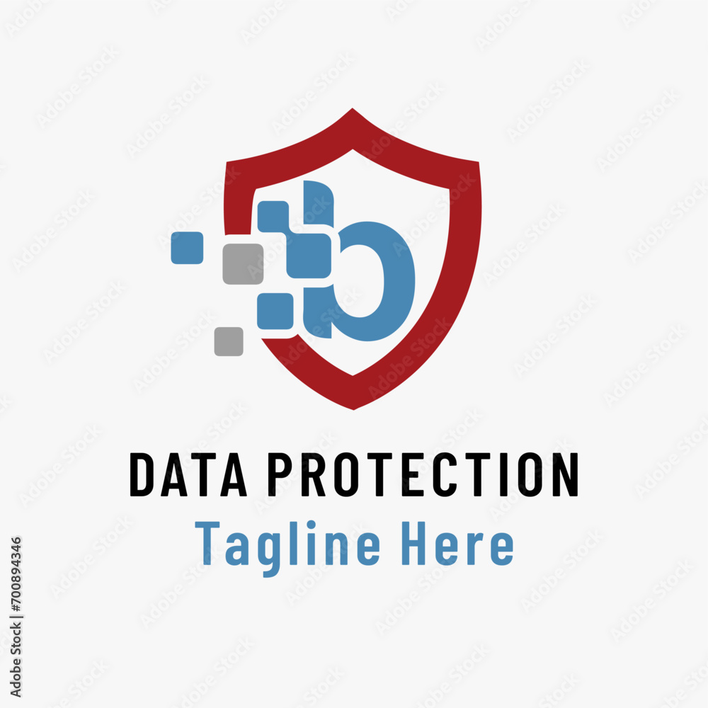 Obraz premium Initial b Letter for Data Software Protection. Digital Business Logo Idea