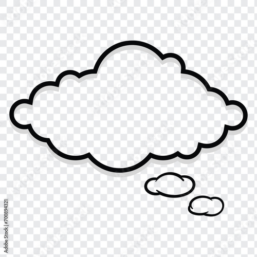 Thought cloud.Thought bubble icon.Speech Bubbles.Cloud speech bubbles collection.Thought bubble thinking cloud line art vector icon for apps and websites.day dream thinking flat line icon.