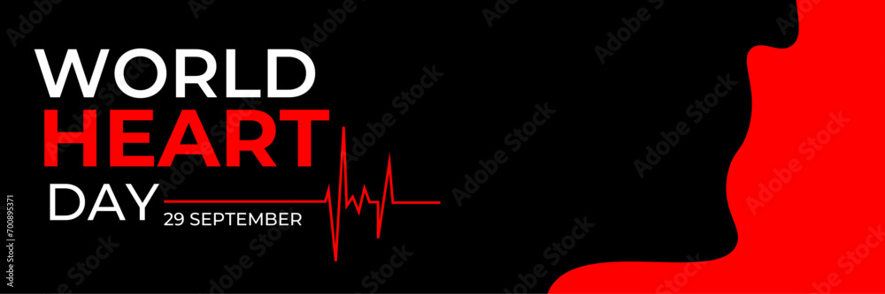 World Heart Day lettering card, heart and pulse trace. World Heart Day background. Medical sign on 29th of September. suit for banner, cover, flyer, poster, backdrop, plain. vector illustration World Heart Day lettering card, heart and pulse trace. World Heart Day background. Medical sign on 29th of September. suit for banner, cover, flyer, poster, backdrop, plain. vector illustration
