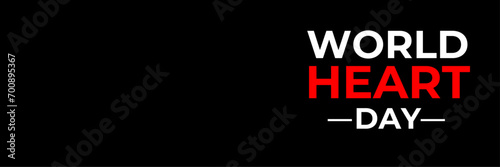 World Heart Day lettering card, heart and pulse trace. World Heart Day background. Medical sign on 29th of September. suit for banner, cover, flyer, poster, backdrop, plain. vector illustration