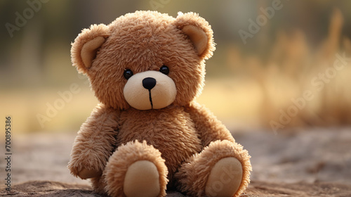 Cute teddybear with sad eyes isolated. © krung99