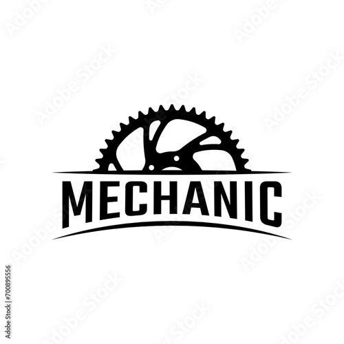 Mechanic service logo design vector isolated on white background.
