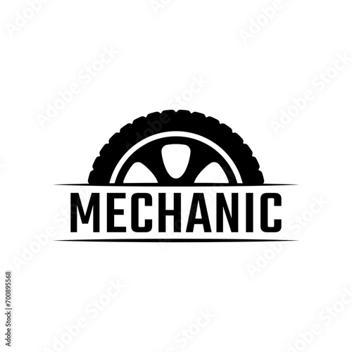 Mechanic service logo design vector isolated on white background.