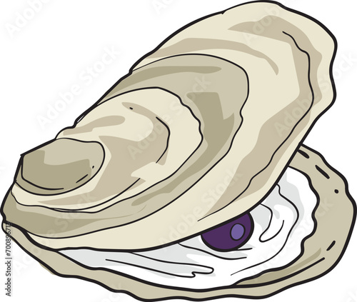 Oyster Clamp Wild Animal Vector Illustration