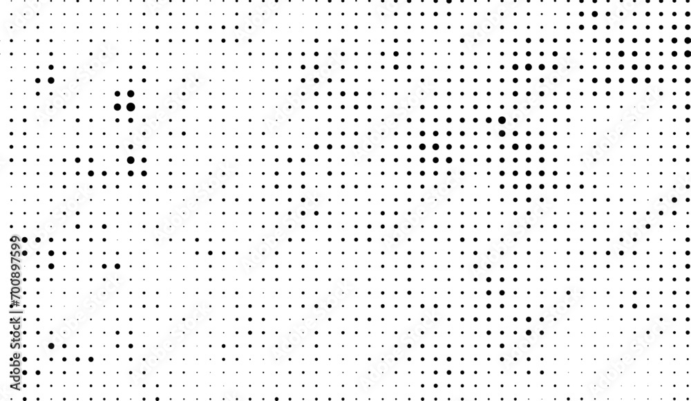 abstract background with dots pattern, a black and white dotted background with white dots,  grunge dot effect - obrazy, fototapety, plakaty 