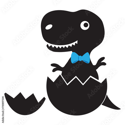 Dinosaur T-Rex baby boy vector cartoon illustration
