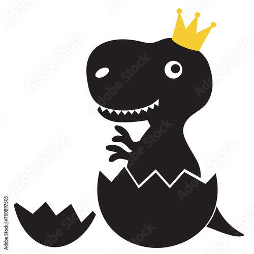 Dinosaur T-Rex baby boy vector cartoon illustration