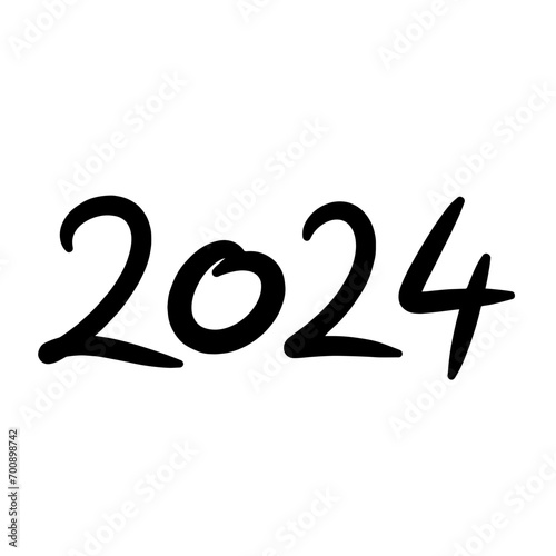 New Year 2024 Typography Hand Drawn Vector illustration best for logo for diaries  label  notebooks  calendars  mug and more
