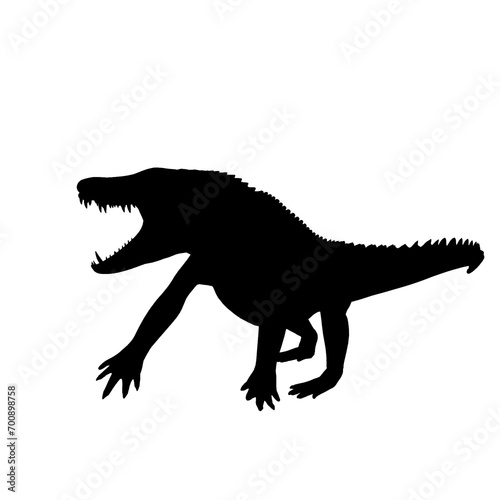 dinosaur Uberabasuchus silhouette