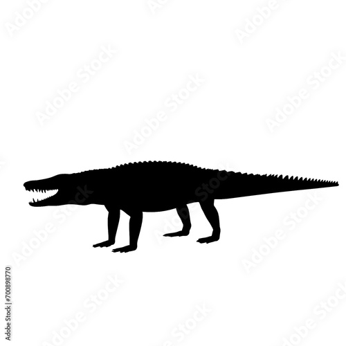 dinosaur Uberabasuchus silhouette