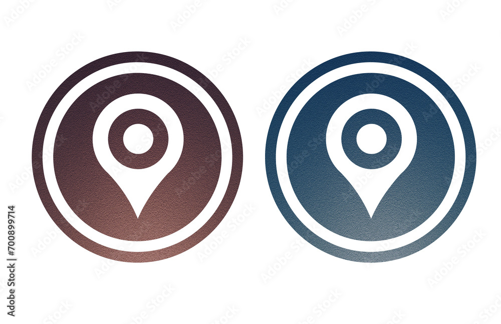 Location icon symbol brown and blue Location icon symbol brown and blue