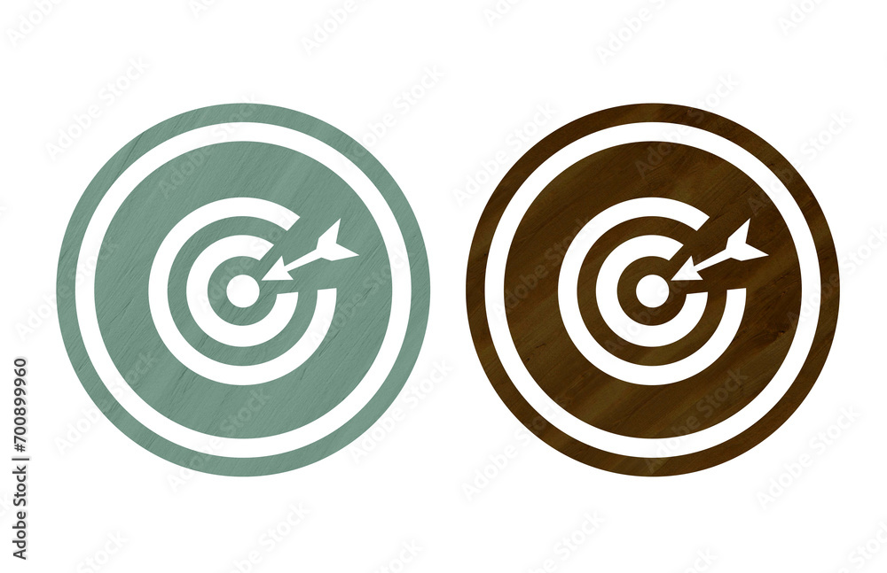 Dart icon symbol green and brown target with arrow