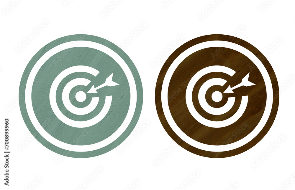 Dart icon symbol green and brown target with arrow Dart icon symbol green and brown target with arrow