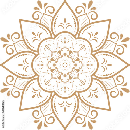 abstract round mandala art vintage color circular decoration vector object.