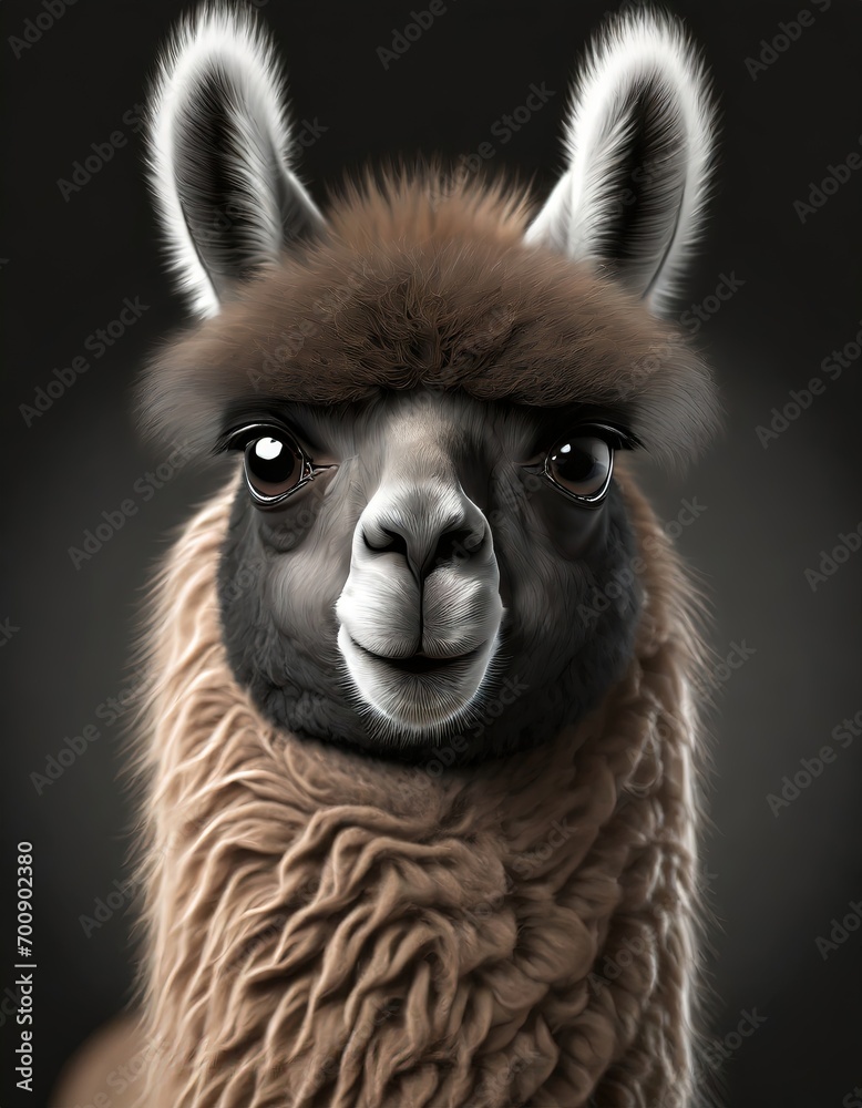 fluffy and adorable 3D rendered llama for llm fluffy and adorable 3D rendered llama for llm