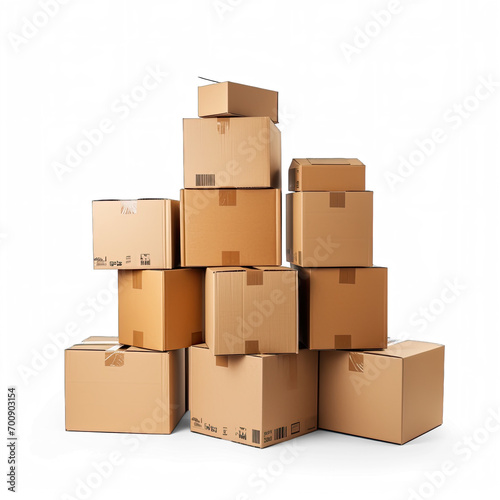Cardboard boxes on isolate transparency background, PNG © kimly