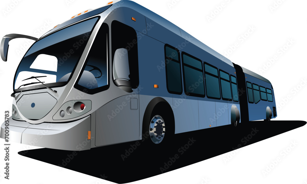 City double bus. Vector illustration