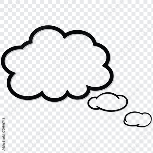 Thought cloud.Thought bubble icon.Speech Bubbles.Cloud speech bubbles collection.Thought bubble thinking cloud line art vector icon for apps and websites.day dream thinking flat line icon.