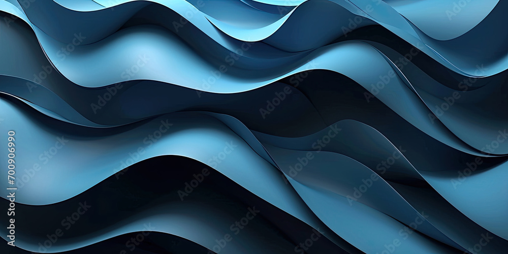 abstract blue wave paper art background. A blue and white abstract background with waves is a versatile design suitable for website backgrounds, social media graphics, and print materials.