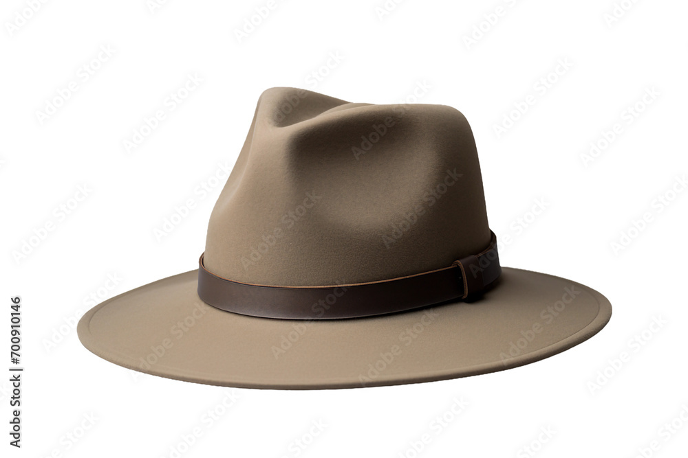 Wide brim hat, transparent background, isolated image, generative AI Wide brim hat, transparent background, isolated image, generative AI