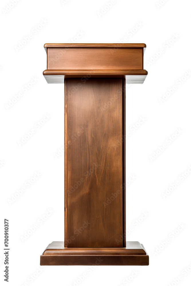 wooden podium, transparent background, isolated image, generative AI wooden podium, transparent background, isolated image, generative AI