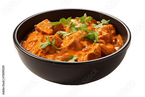 Butter Chicken, transparent background, isolated image, generative AI photo