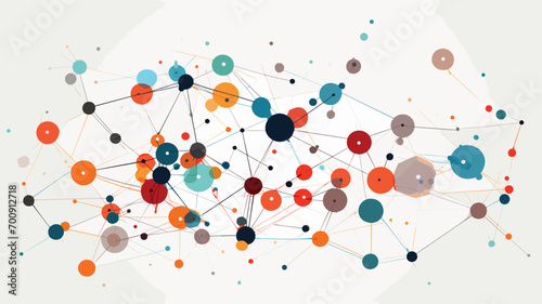 concept of clustering algorithms in a vector scene featuring data points grouped into distinct clusters. algorithmic process of identifying patterns and organizing data
