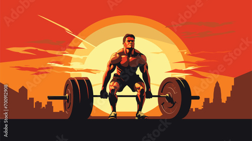 discipline of a gym-goer practicing proper form and technique during weightlifting exercises in a vector scene. meticulous attention