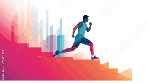dedication to personal growth and progress in a vector art piece showcasing a gym-goer tracking their fitness journey, perhaps through a fitness app or journal.