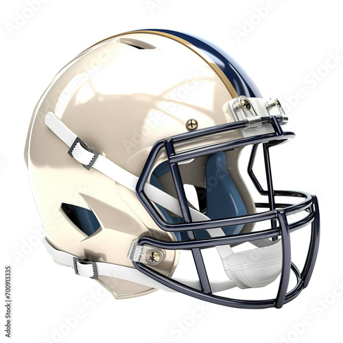 American modern football white color helmet isolated on transparent background, clipping path, png file, 