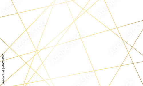 Abstract luxury gold lines with many squares and triangles shape background. Geometric random chaotic lines background. 
