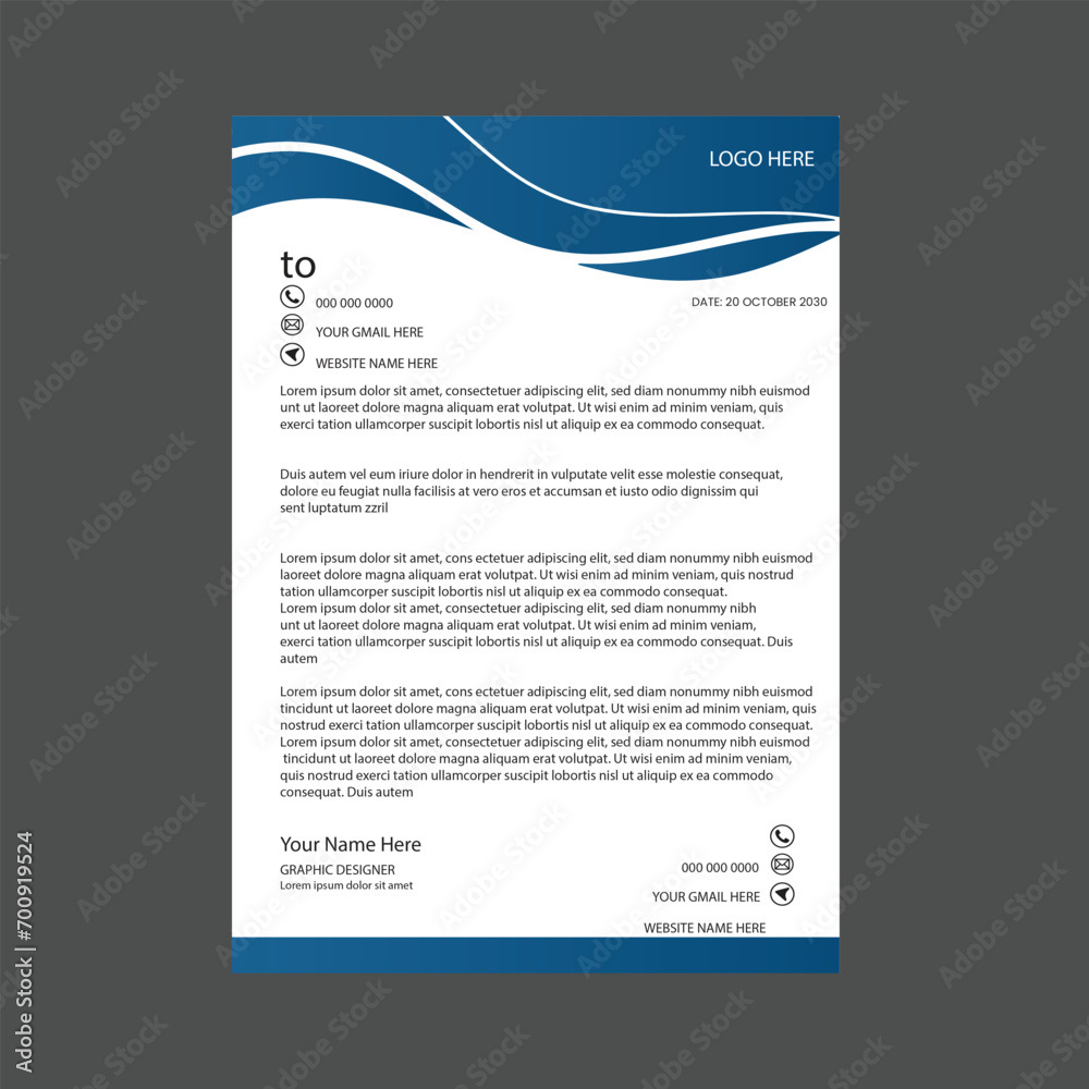 Letterhead Template with super modern and Corporate look. Corporate