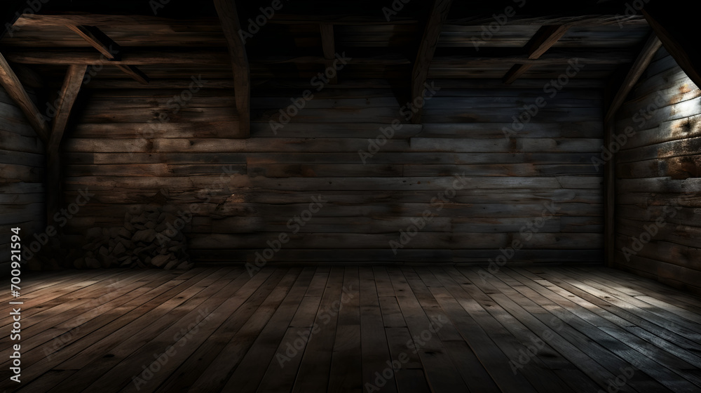 Obraz premium Wooden interior texture background. AI generative.