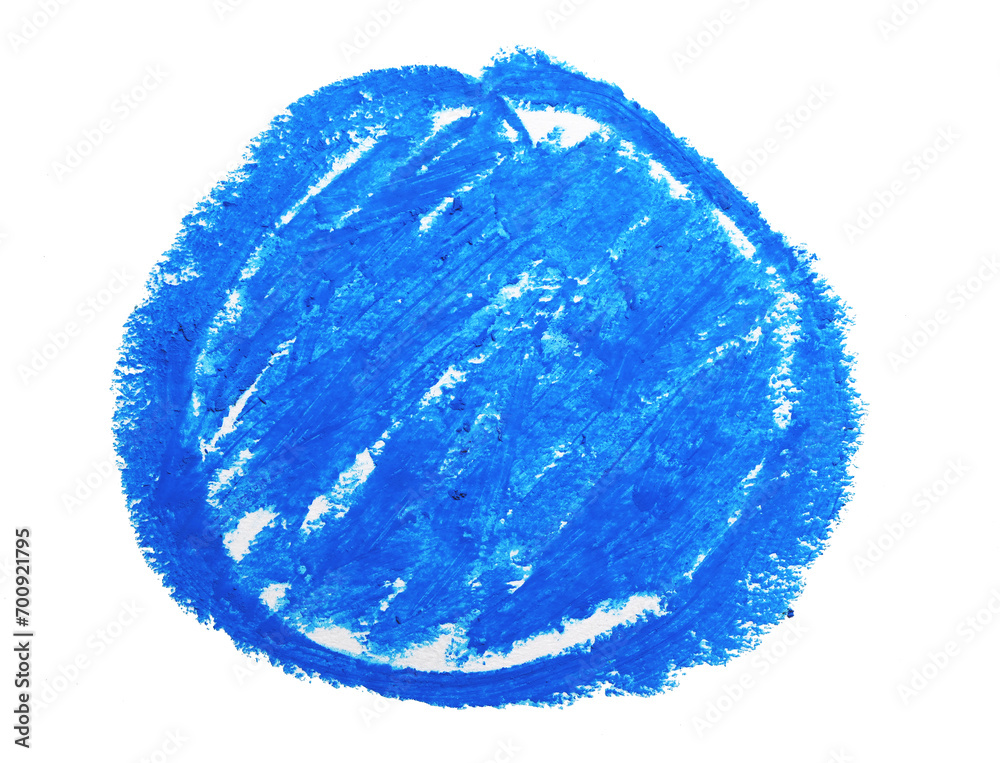 abstract blue circle object hand painted oil pastel on paper abstract blue circle object hand painted oil pastel on paper