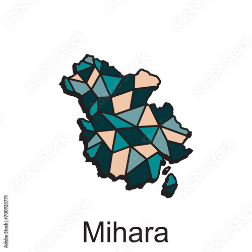 Map City of Mihara World Map International vector template with outline graphic style, isolated on white background photo