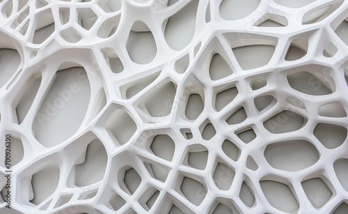 Majestic Monochrome: Abstract White Polymer Carved Structure in Large-Scale Abstraction 
