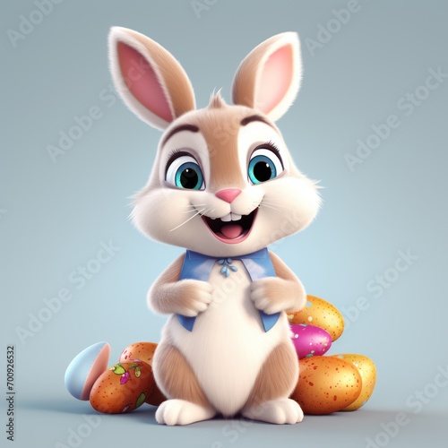 easter bunny and easter eggs © vectorstory
