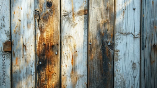 Weathered white-painted wooden planks with natural grain and knots visible