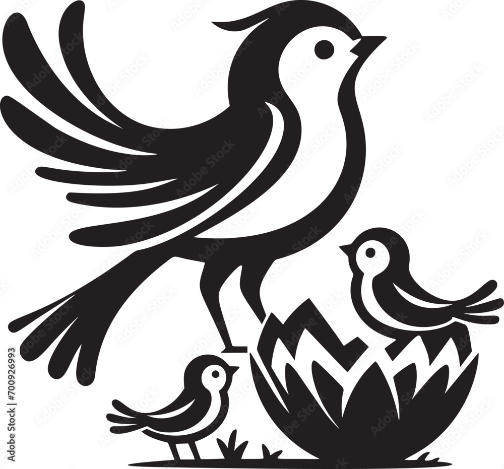 Fototapeta premium Bird Family Silhouette