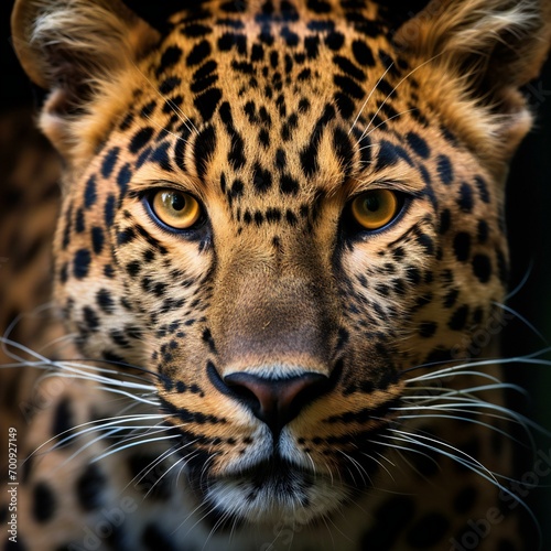 Portrait of a leopard in the zoo   Close up