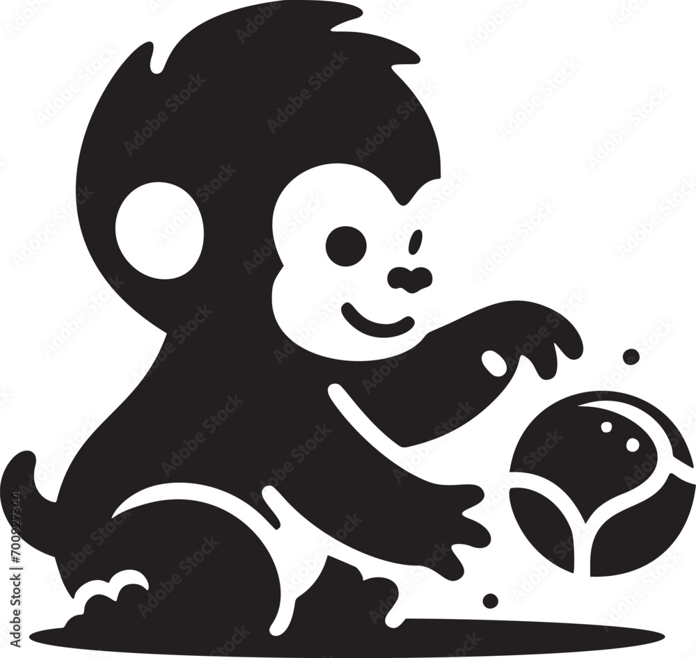 Playful Monkey Illustration Playful Monkey Illustration