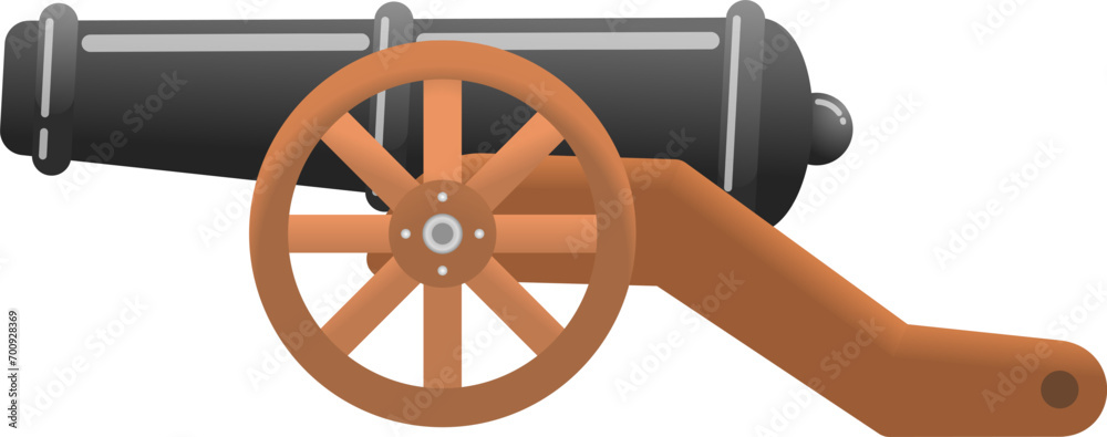 Naklejka premium vector of a cannon carriage