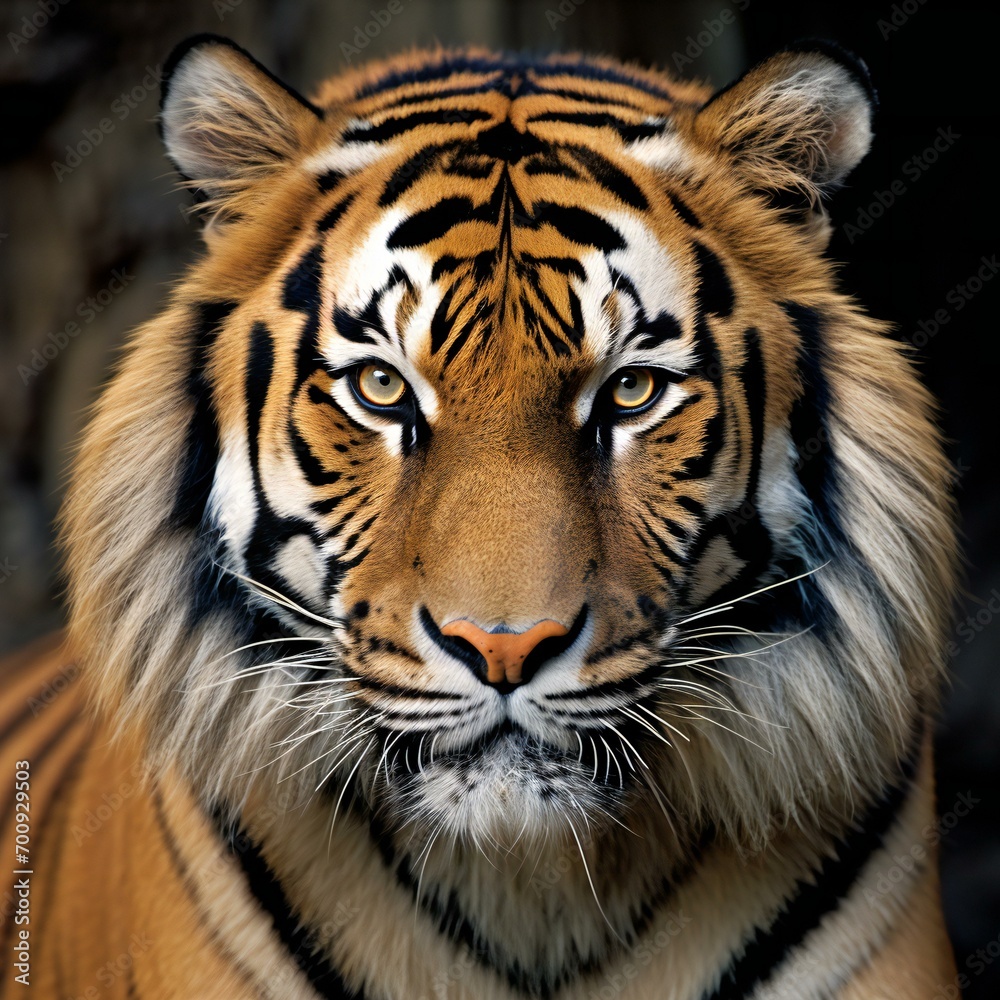Portrait of a tiger looking at the camera,  (Panthera tigris altaica)