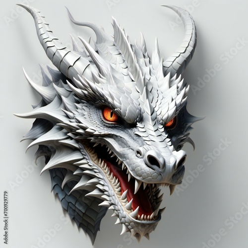 Dragon head on a white background
