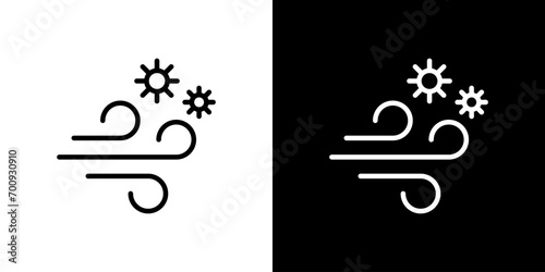 汚染物質が風で舞うアイコン