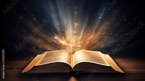 an open book and glowing light coming from it  © Business Pics