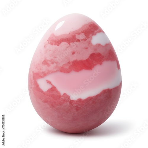 Rhodochrosite stone Egg shape on white background