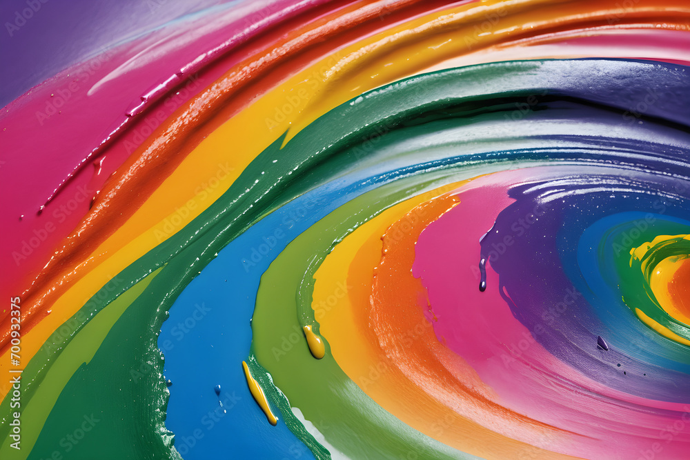 Obraz premium Abstract Rainbow Color Paint Pattern Background. Generative AI