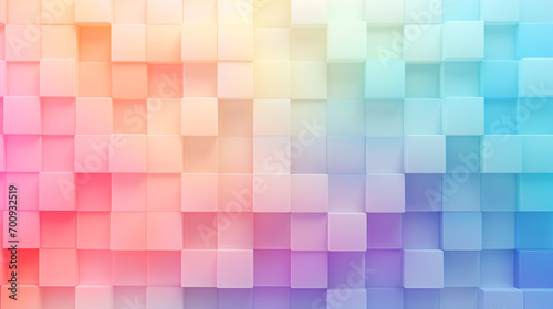 格子状に並んだパステルカラーの正方形のアブストラクト背景イメージ photo